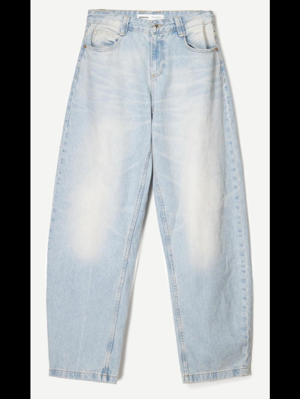 Bershka Baggy Balloon Fit Barrel Jeans Light Wash